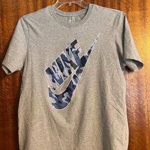 Nike Blue Camouflage Logo Men's T-Shirt